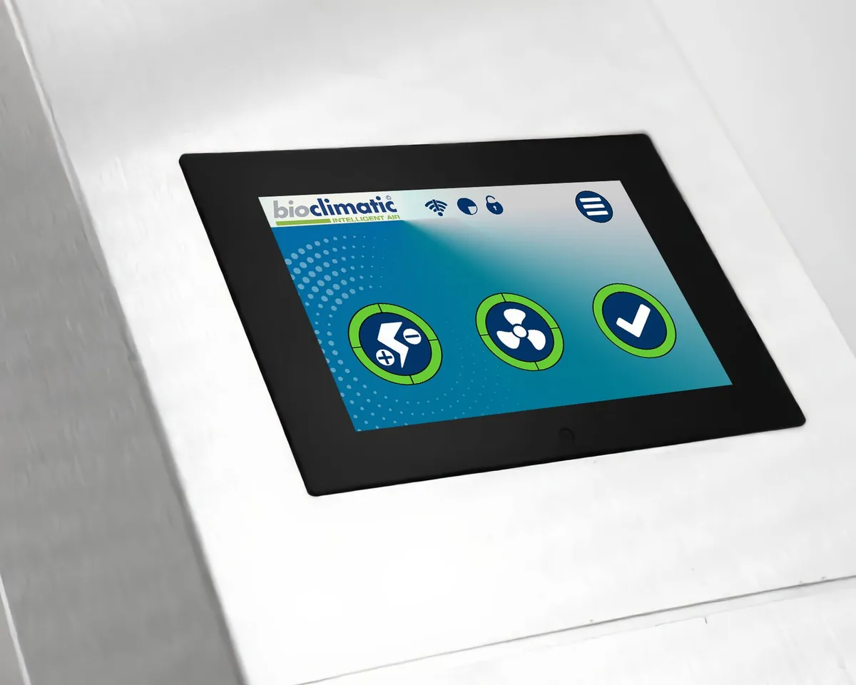 Touchdisplay des AeroTec2 mit Bediensymbolen