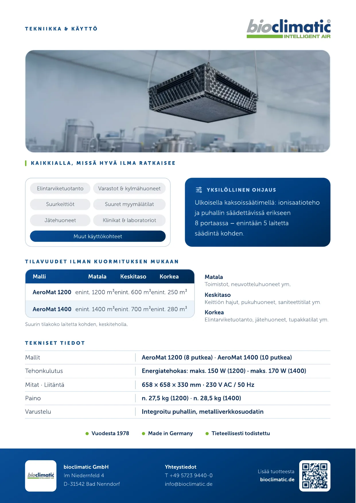 Produktflyer AeroMat, Seite 2 von 2 (Finnisch)