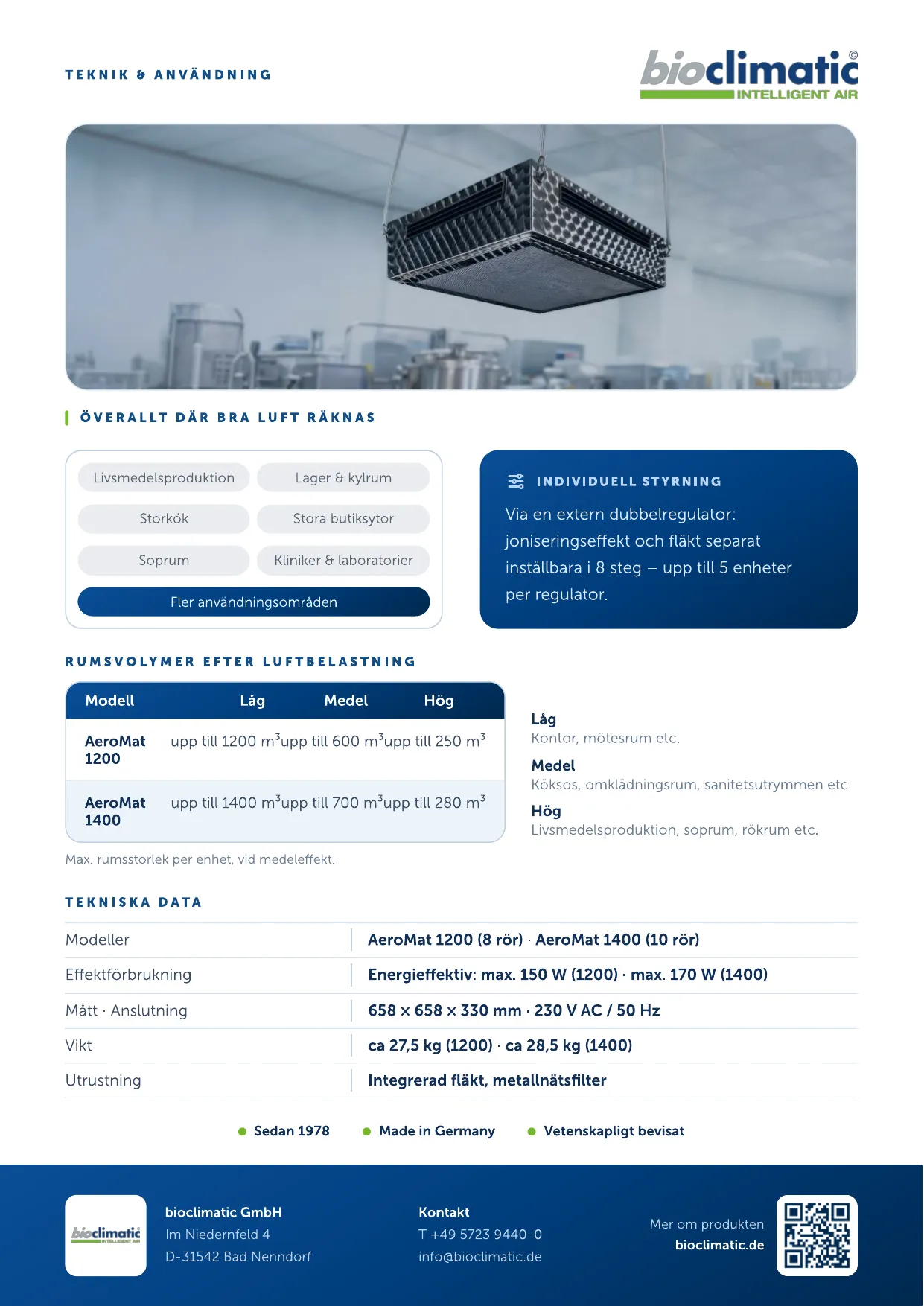 Produktflyer AeroMat, Seite 2 von 2 (Schwedisch)