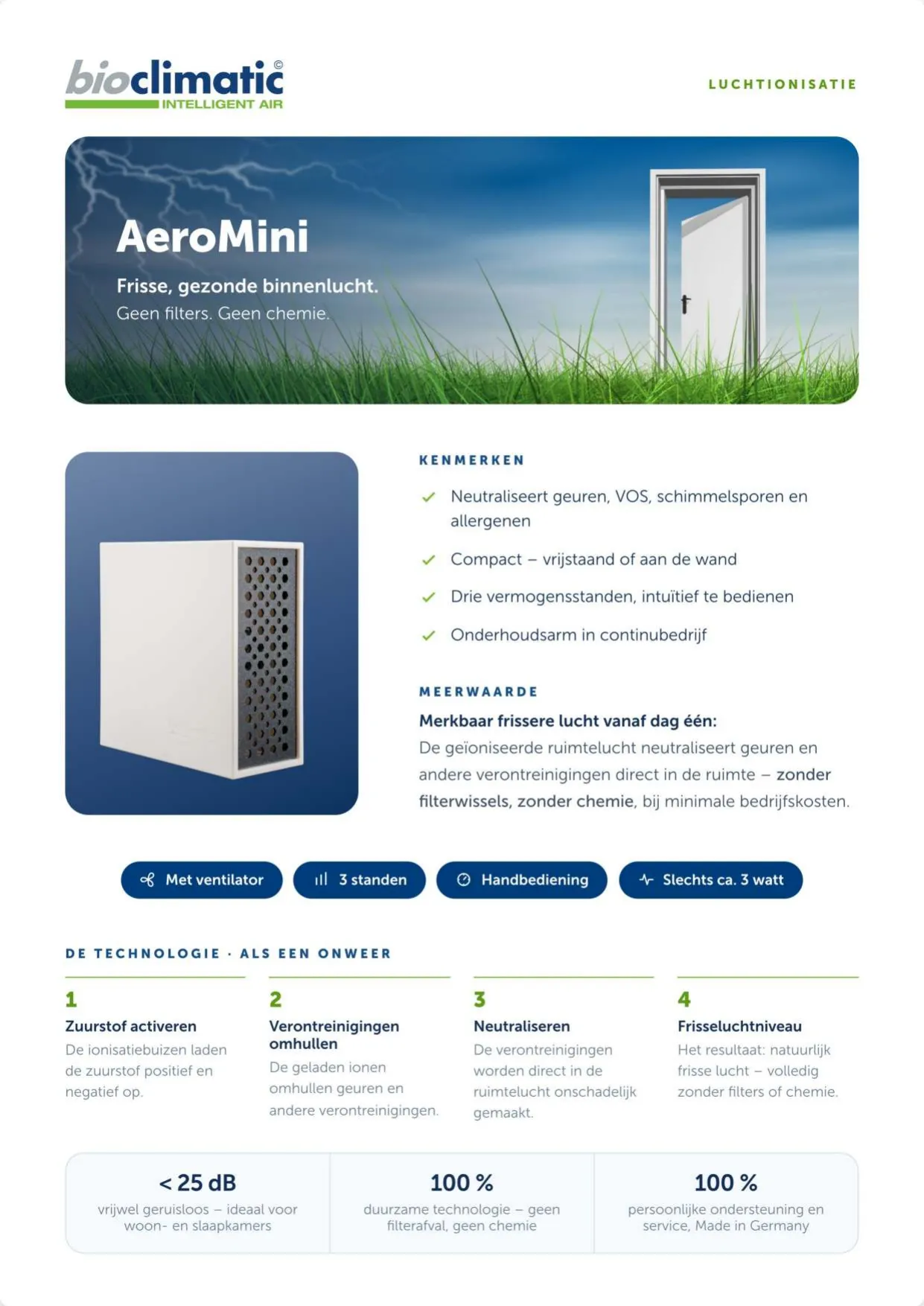 Produktflyer AeroMini, Seite 1 von 2 (Niederländisch)