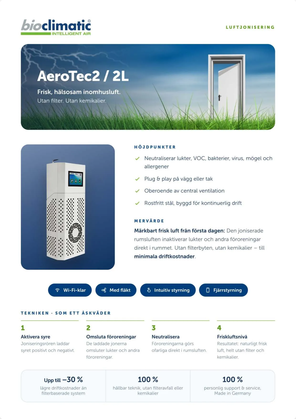 Produktflyer AeroTec2 / L, Seite 1 von 2 (Schwedisch)