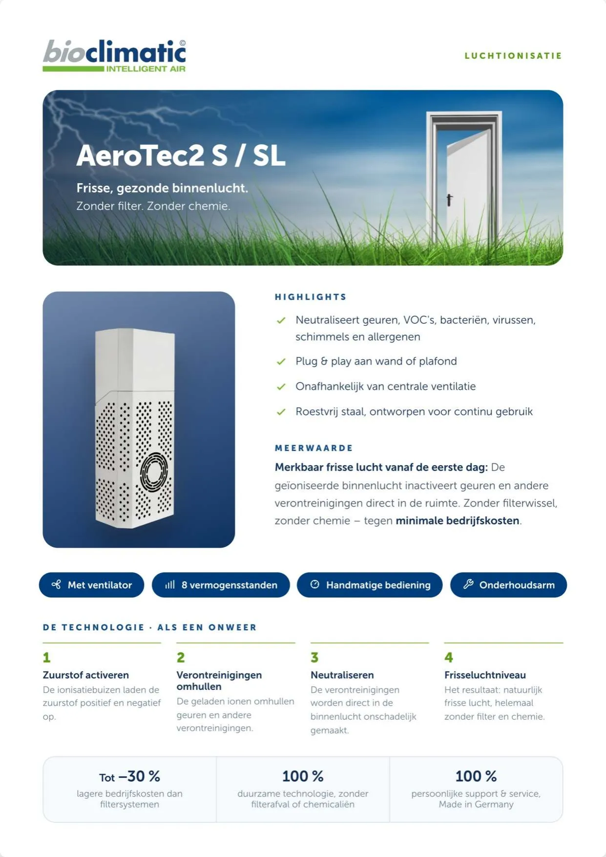 Produktflyer AeroTec2 S / SL, Seite 1 von 2 (Niederländisch)