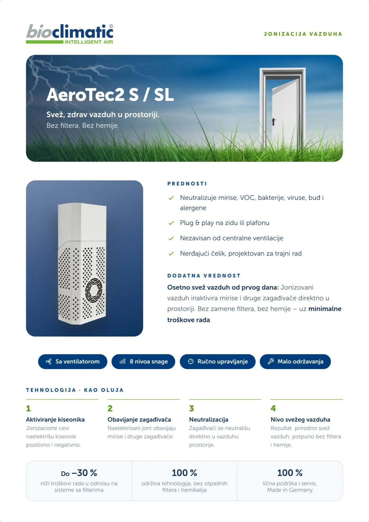 Produktflyer AeroTec2 S / SL, Seite 1 von 2 (Serbisch)