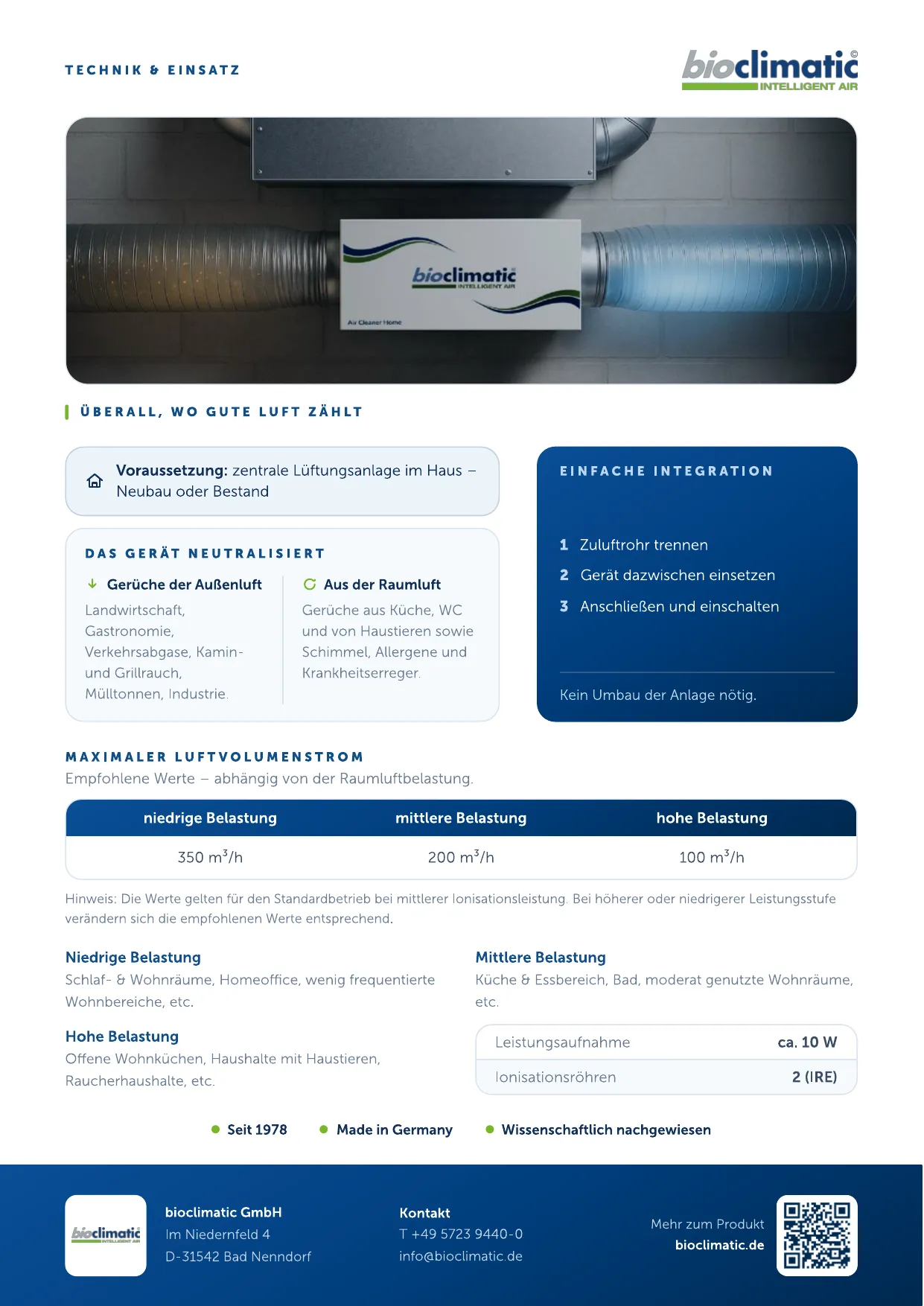 Produktflyer AirCleanerHome, Seite 2 von 2 (Deutsch)