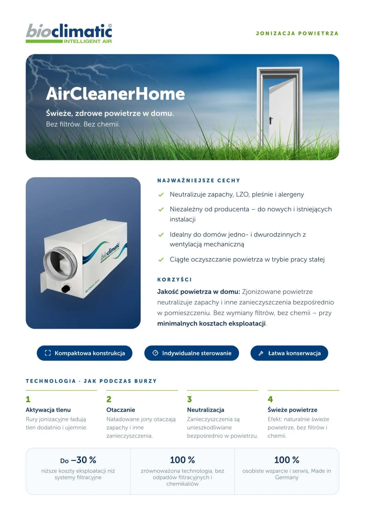 Produktflyer AirCleanerHome, Seite 1 von 2 (Polnisch)