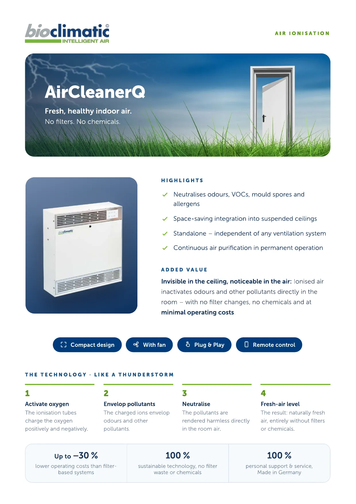 Produktflyer AirCleanerQ, Seite 1 von 2 (Englisch)