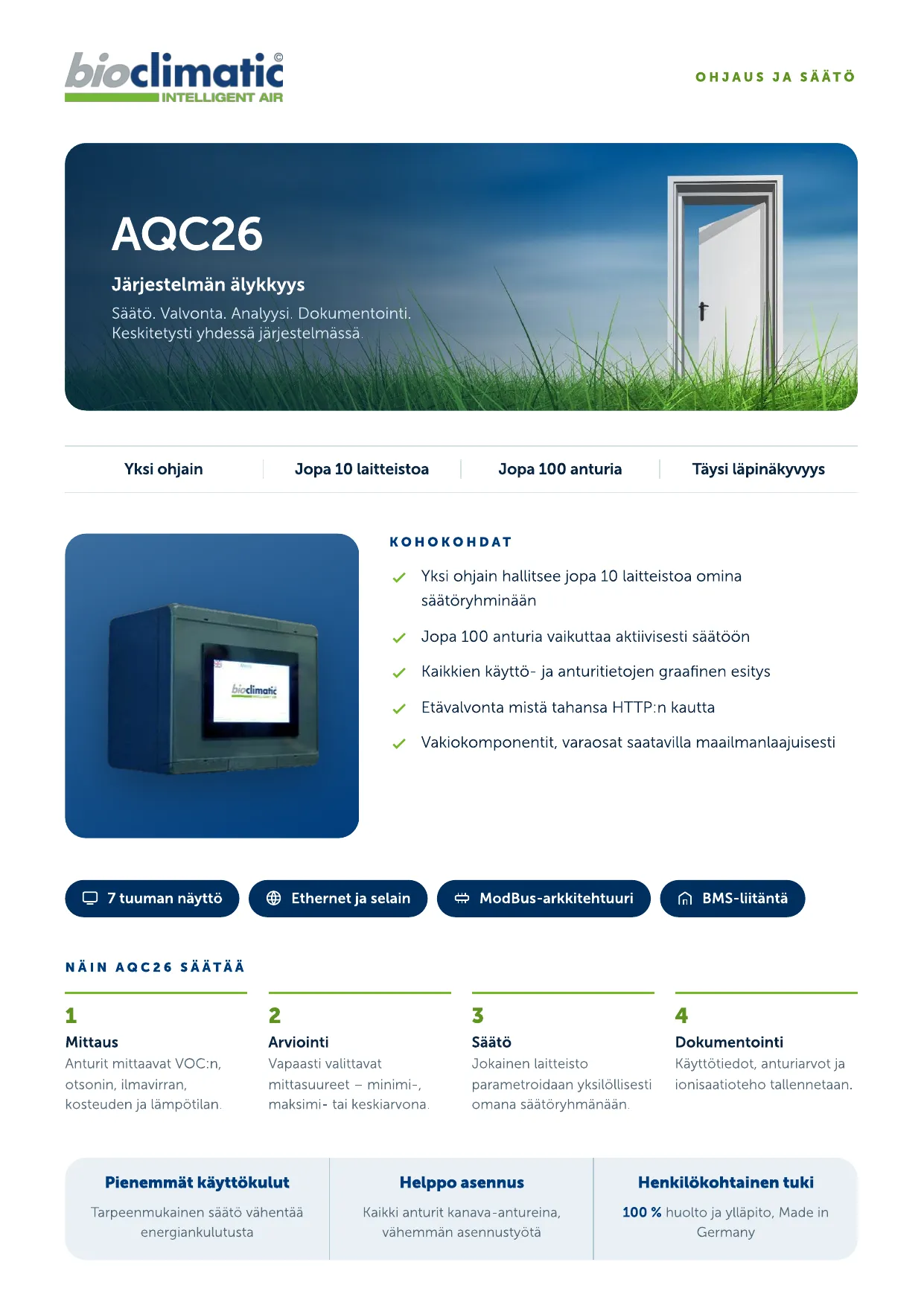 Produktflyer AQC26, Seite 1 von 2 (Finnisch)