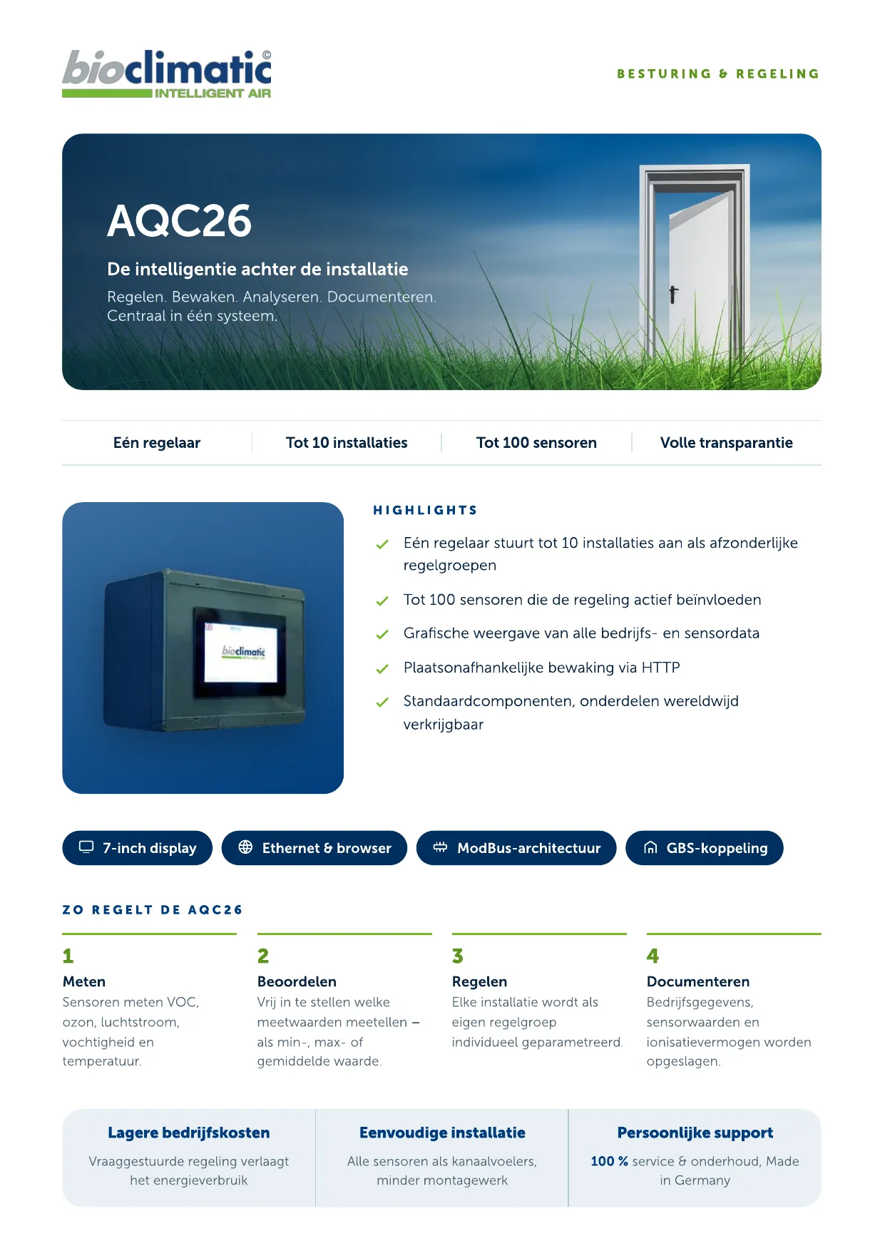 Produktflyer AQC26, Seite 1 von 2 (Niederländisch)