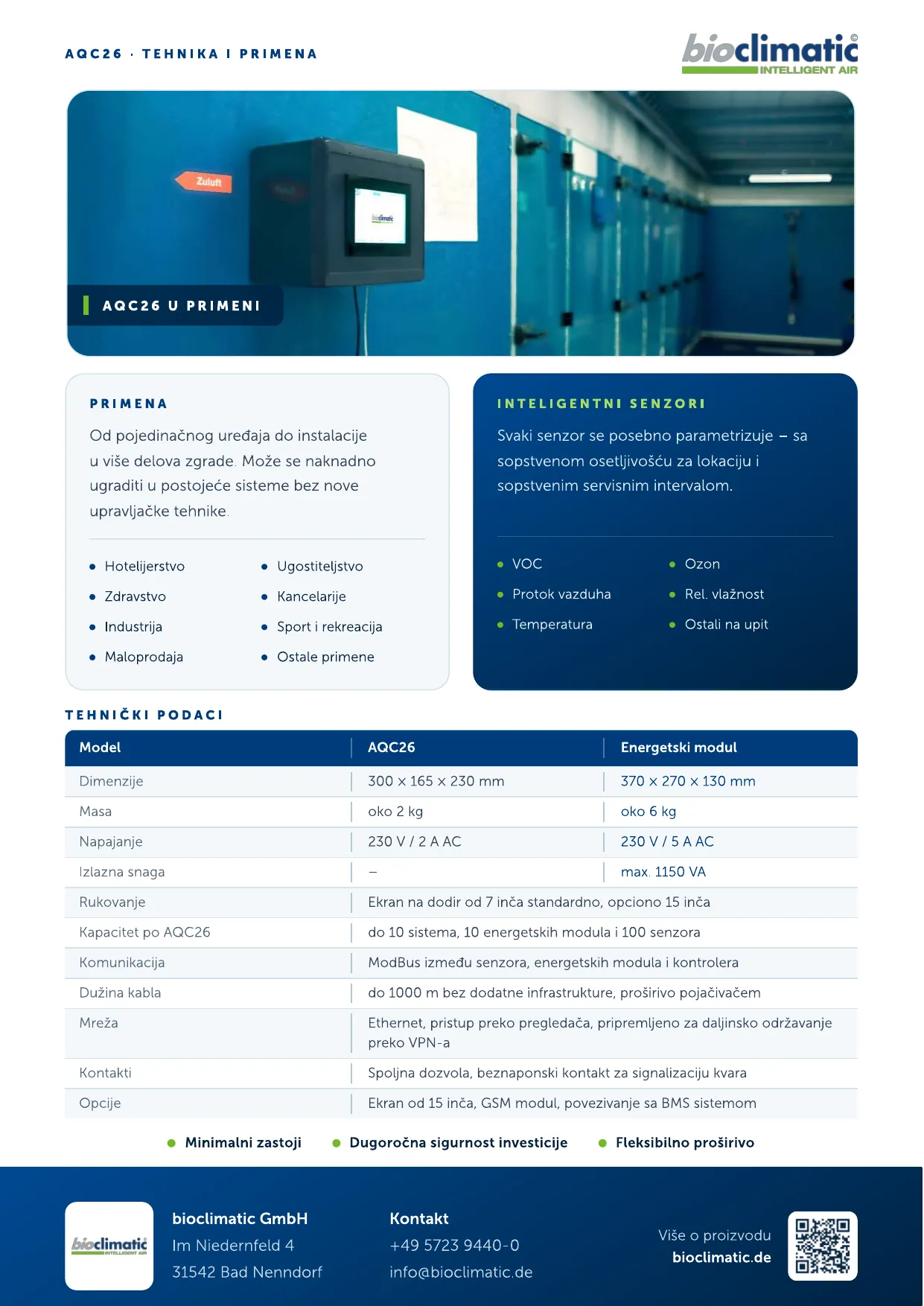 Produktflyer AQC26, Seite 2 von 2 (Serbisch)